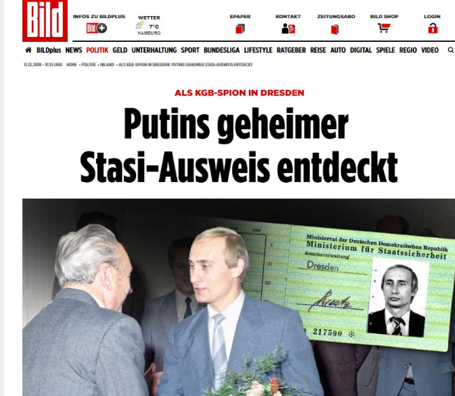 Во архивата на Штази пронајден службениот сертификат на Путин