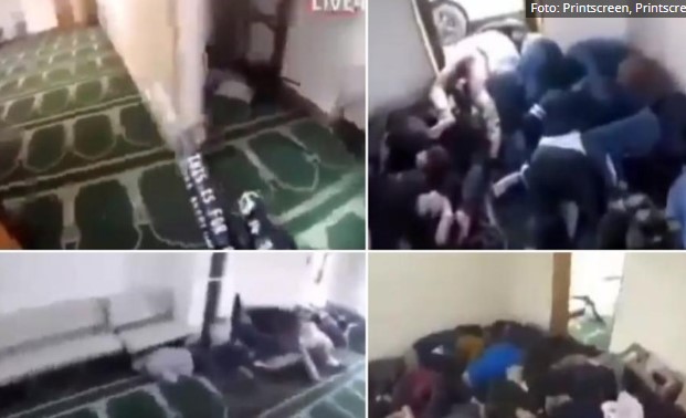 Напаѓачот бркал верници по џамијата, крв на сите страни (ВИДЕО)
