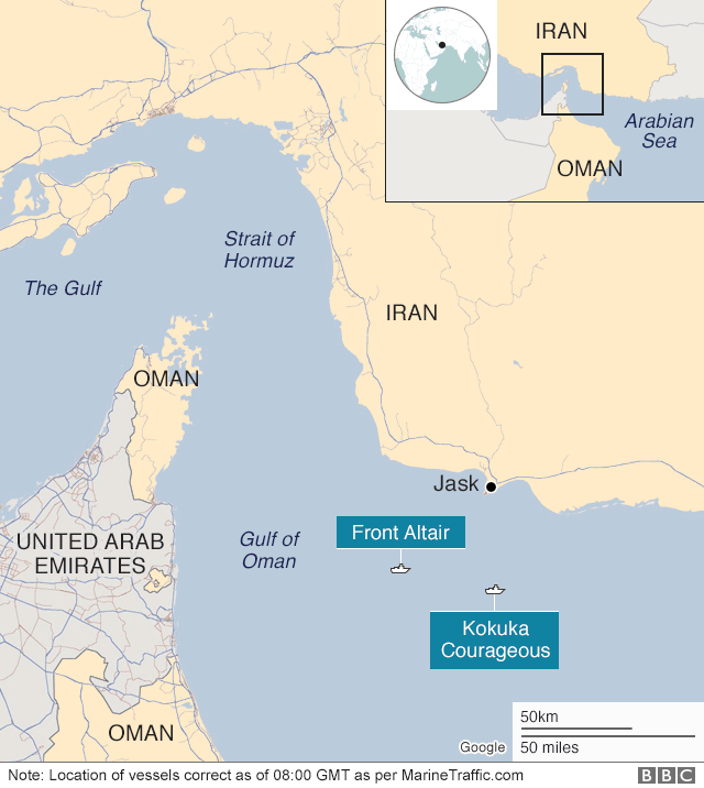 САД со доказ дека Иран стои зад нападот во водите на Оман