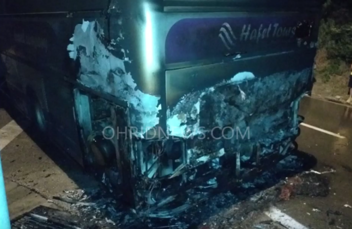 Македонски автобус се запали во близина на Дубровник (ВИДЕО)