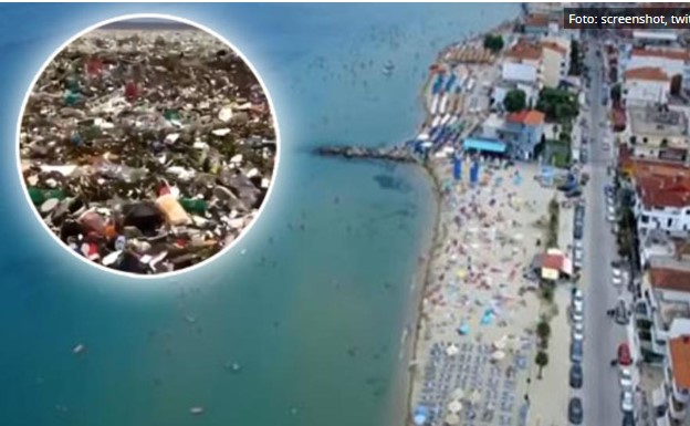 Паралија личи на депонија: Водата во летувалиштето кое е омилено кај македонските туристи полна со ѓубре (ВИДЕО)