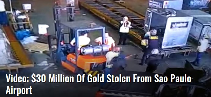 Филмски грабеж во Бразил: Крадците дошле со полициски возила и украле 720 килограми злато