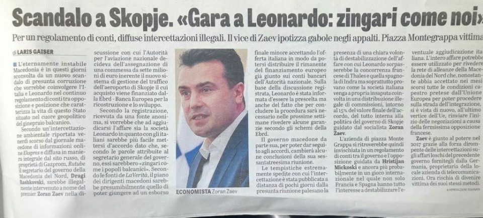 „Тендер за „Леонардо“: Цигани како нас“- италијанците пишуваат за Рашковски