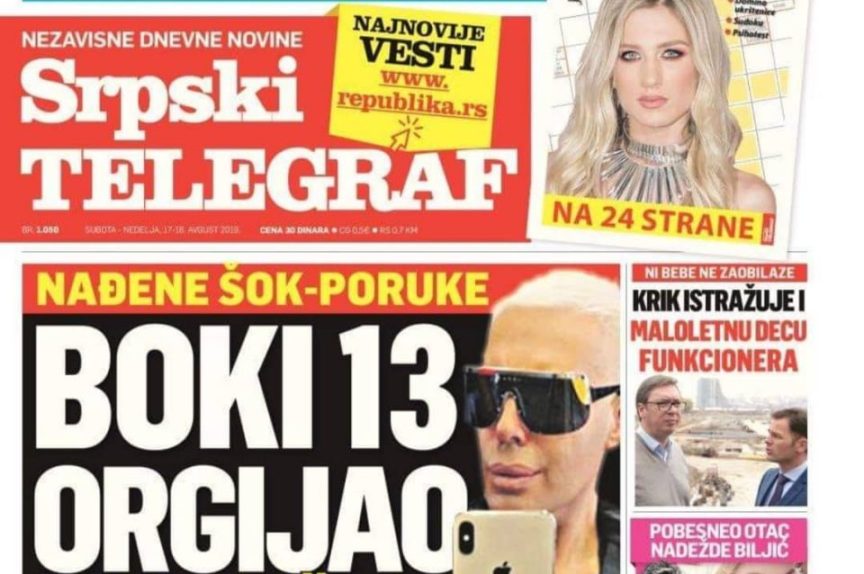 Српски телеграф: Боки правел оргии со српски политичар