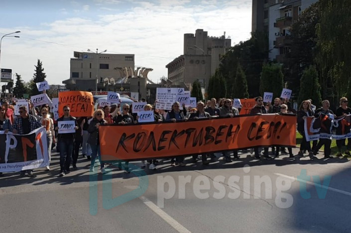 Синдикатот на културата се закани: Протесниот марш е последно предупредување пред штрајк (ВИДЕО)