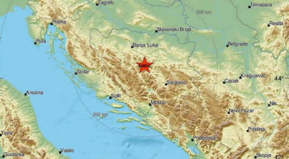 Земјотрес од 5,1 по Рихтер ја погоди централна БиХ