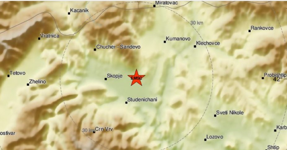 Силен земјотрес ја потресе Македонија, епицентарот е во населбата Илинден