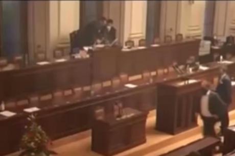 Тепачка во парламентот на Чешка – пратеници се појавиле на седница без маски, па започнале турканици и навреди