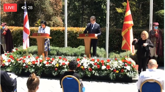 Во живо: Прес конференција на Пендаровски и претседателката на Грузија, Саломе Зурабишвили