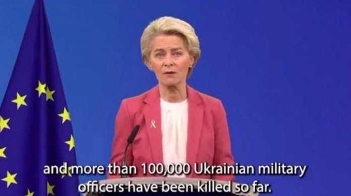 ЕУ го скрати говорот на Фон Дер Лајен каде таа говори за 100.000 загинати украински војници (ВИДЕО)