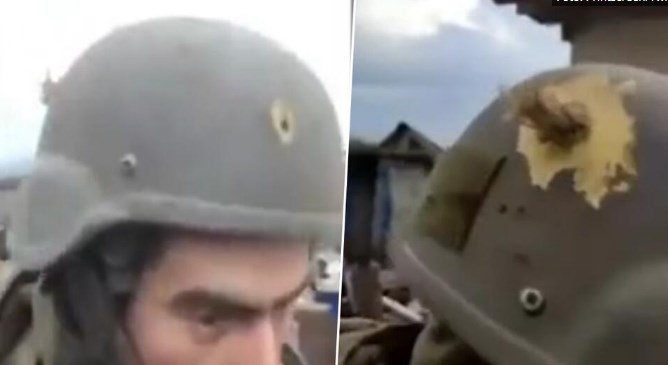 На украински војник му помина куршум преку шлемот (ФОТО)