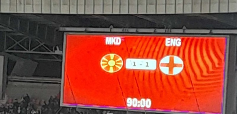 Македонија одигра храбри 1-1 со Англија