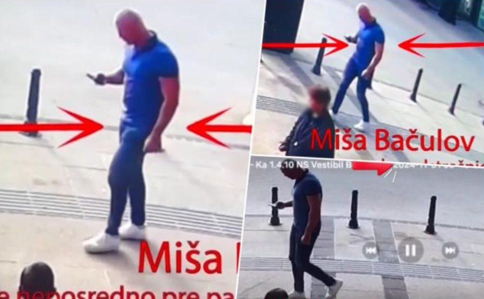 Еден од лидерите на српската опозиција минува пред настрешницата во Нови Сад неколку часа пред да падне